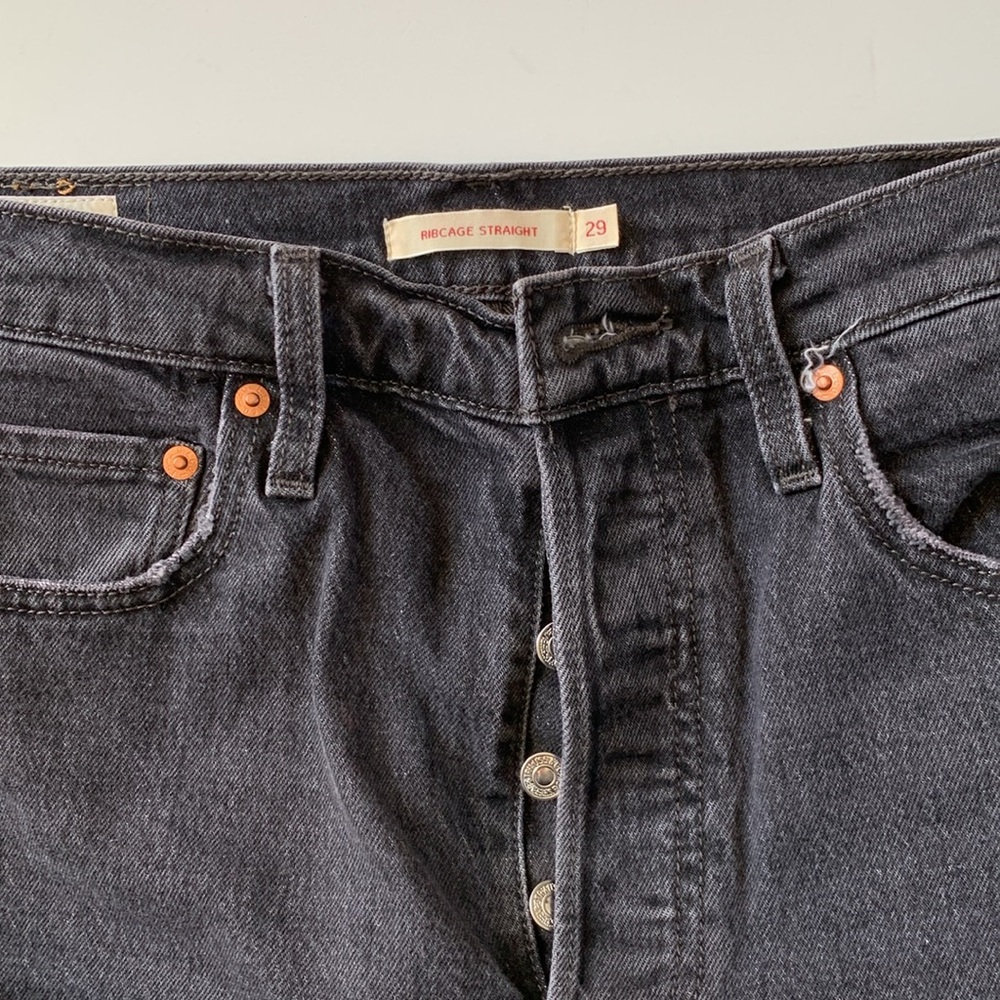 Levi’s Ribcage Straight Ankle Jeans washed black - 29 - Picture 2 of 7
